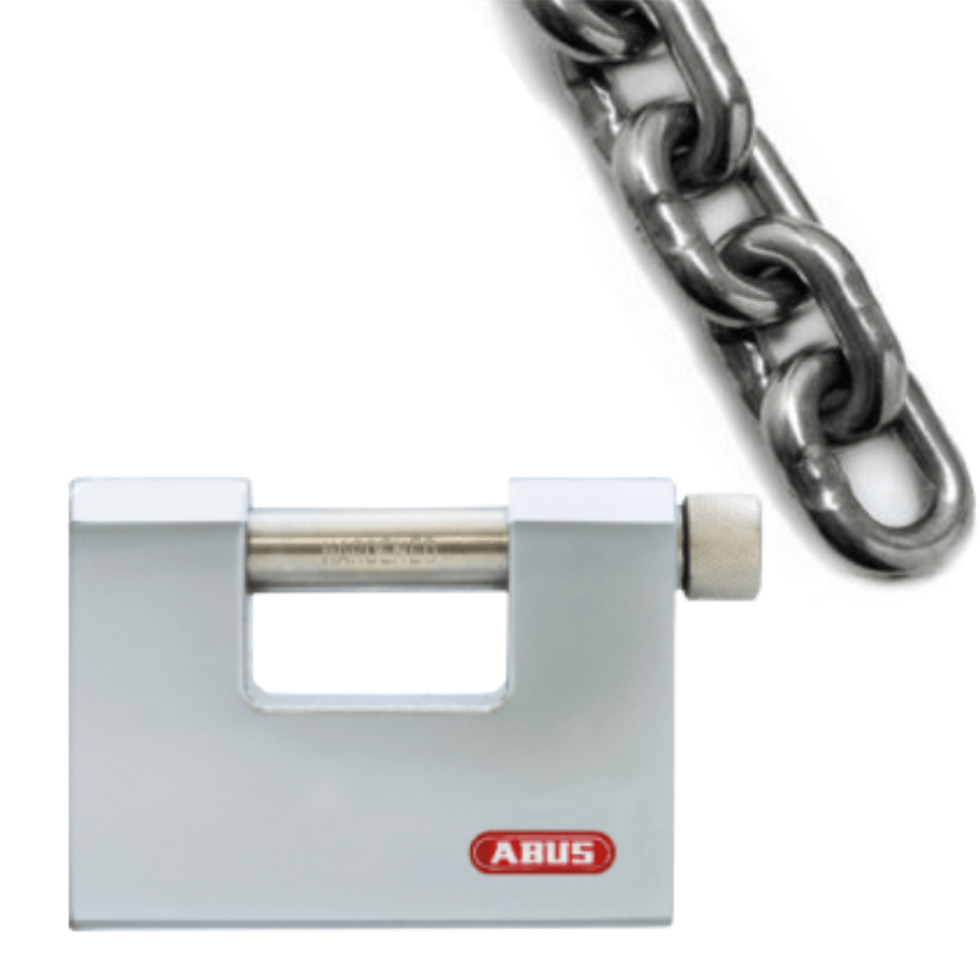 מנעול + שרשרת לאופנוע ABUS אורך 180 ס״מ עובי 12 מ״מ עם מנעול בעובי 14 מ״מ