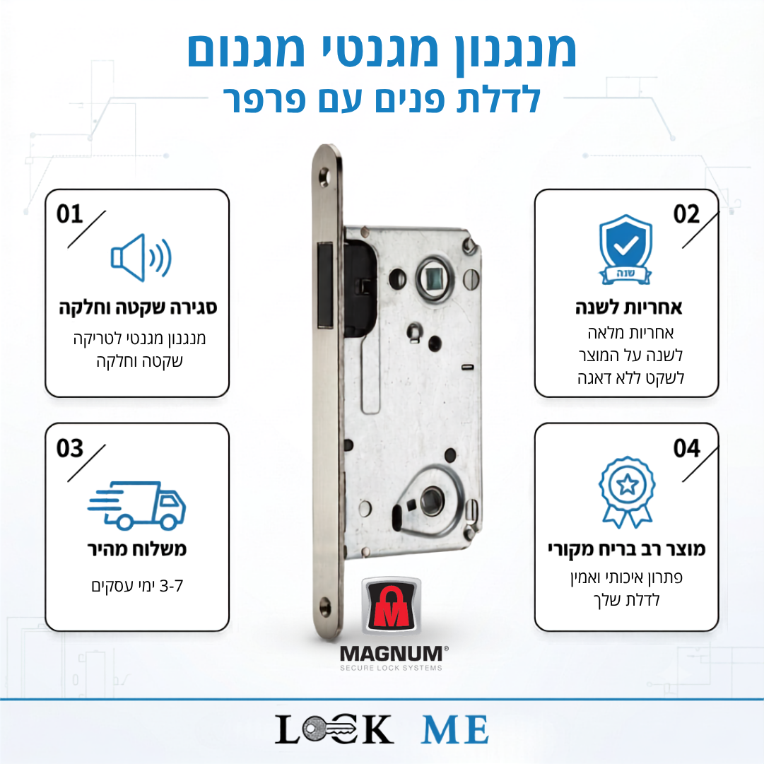 תמונת יתרונות מנגנון מגנטי מגנט עליון מגנום שירותים